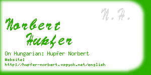 norbert hupfer business card